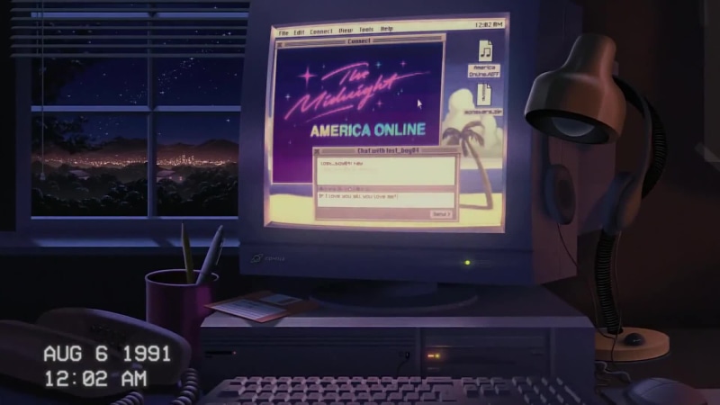 Vintage Computer 1991 America Online Connection Live Wallpaper