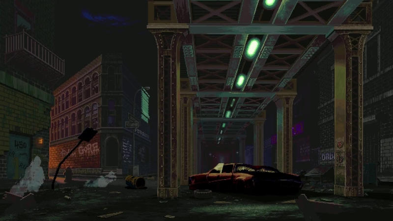 Garou Mark Of The Wolves, Bad City at Night, Pixel Live Wallpaper