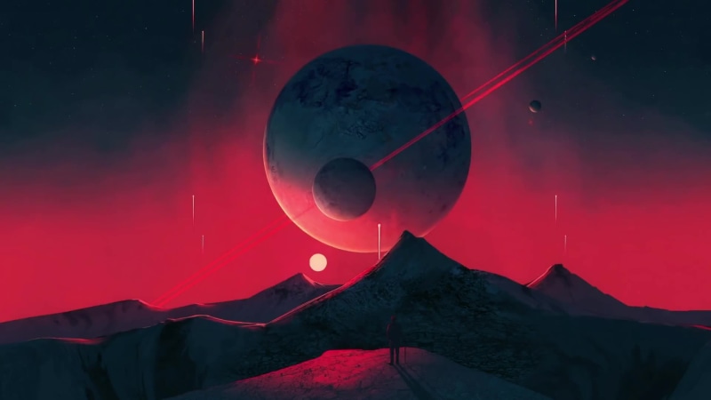 Red Sky Planets Dust Fantasy Live Wallpaper