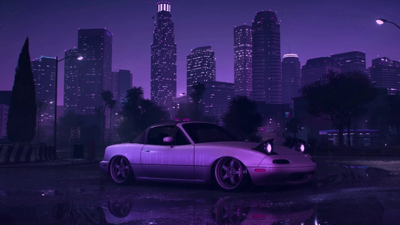 Mazda MX 5 Miata and Night City Live Wallpaper