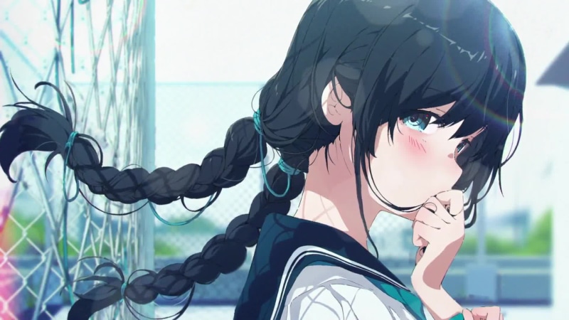 Cute Anime Girl with Big Blue Eyes and Pigtails Live Wallpaper