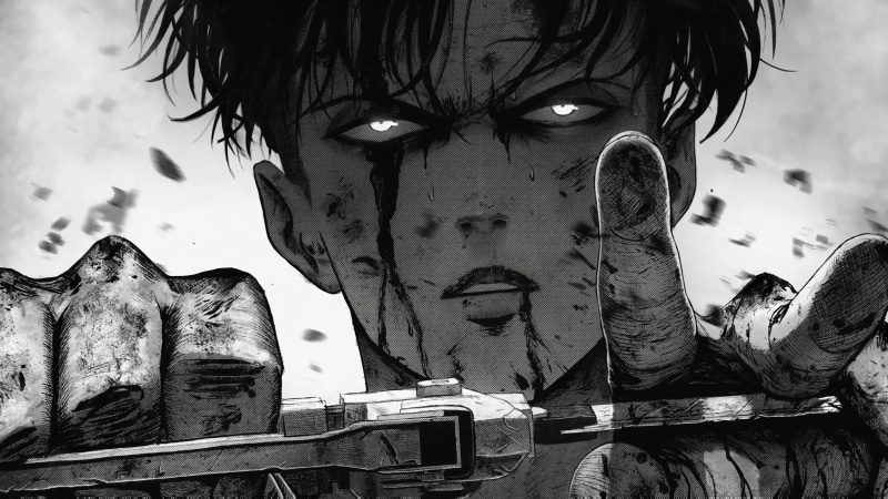 Levi Ackerman Black and White Attack On Titan 4K Live Wallpaper