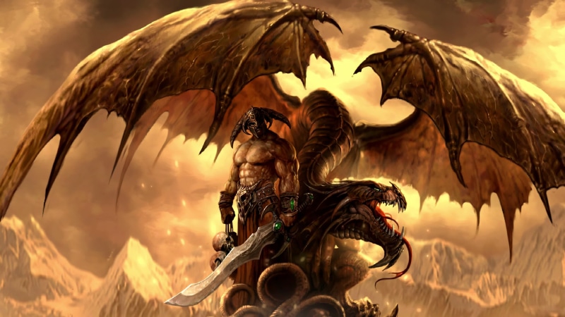 Barbar Conan and Dragon Fantasy 4K Live Wallpaper