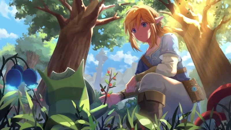 Link And Korok In The Forest, The Legend Of Zelda Game Live Wallpaper