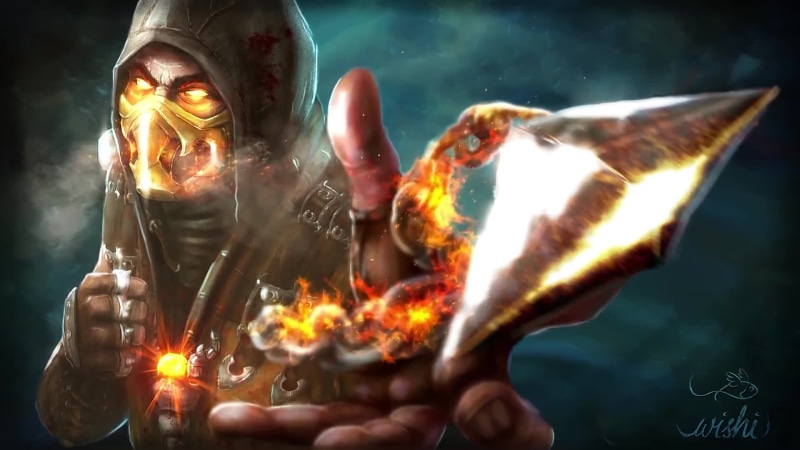Mortal Kombat Scorpion Fire Kunai Live Wallpaper