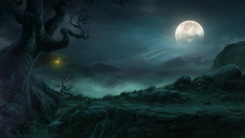 Fantasy Foggy Night Full Moon Live Wallpaper