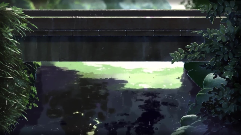 Rain Bridge Pond Anime Nature Live Wallpaper