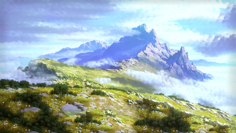 Fantasy Anime Valley Clouds Hills 4K Live Wallpaper