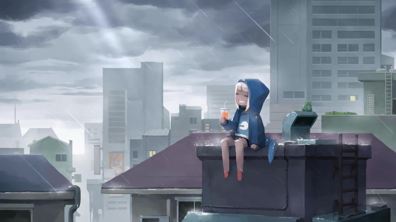 I Dont Care Anymore, Girl on the Roof of the House 4K Live Wallpaper