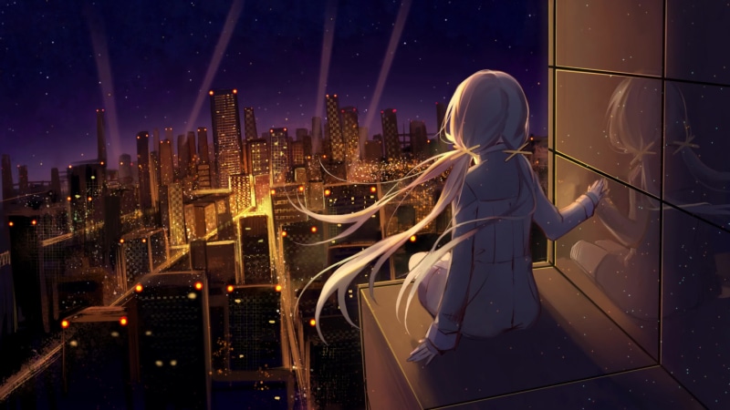 Waiting For You, Alone Girl, Night City 4K Live Wallpaper