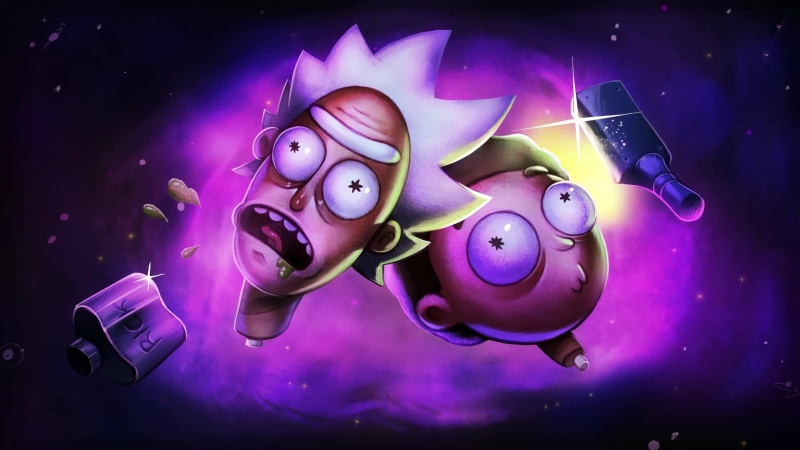 Heads in Space Funny Rick and Morty 4K Live Wallpaper