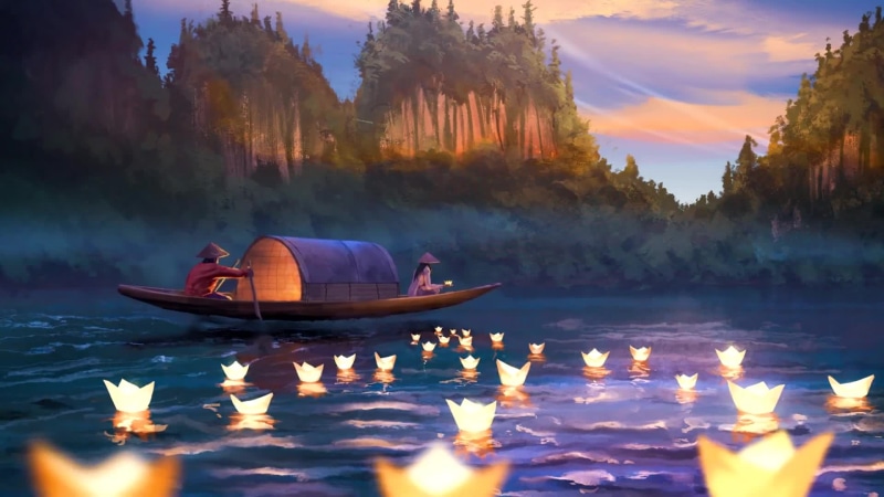Launching Paper Boats-Lanterns Live Wallpaper