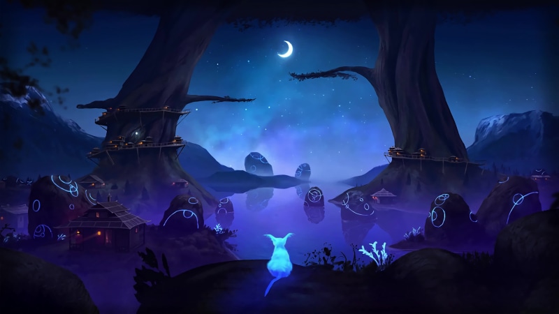 Fabulous Night Forest, Village, Fluffy Animal 4K Live Wallpaper