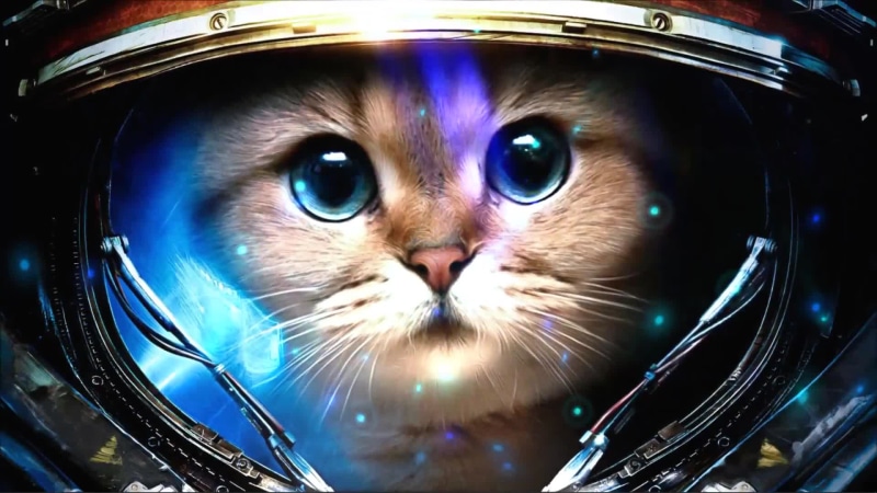 Cute Space Cat Astronaut Live Wallpaper