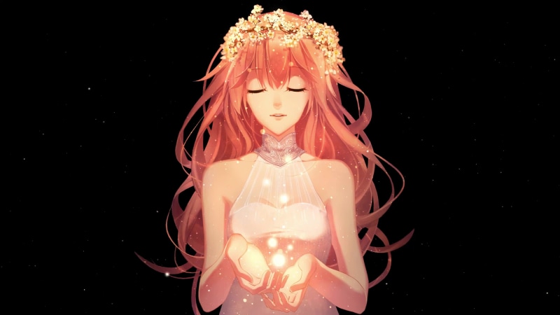 Cute Anime Girl Wearing Flower Crown 4K Live Wallpaper