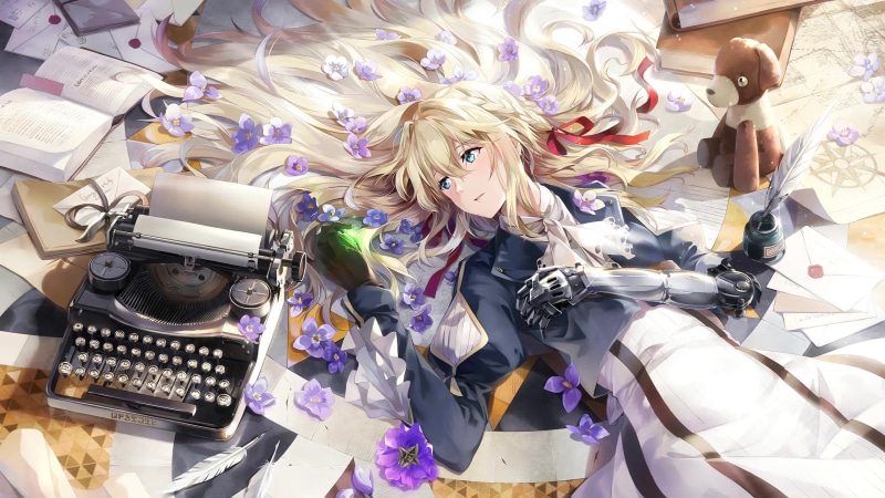 Violet Evergarden Lying On The Floor 4K Live Wallpaper