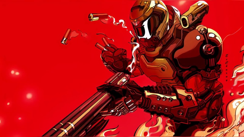DOOM Slayer with Super Shotgun Live Wallpaper