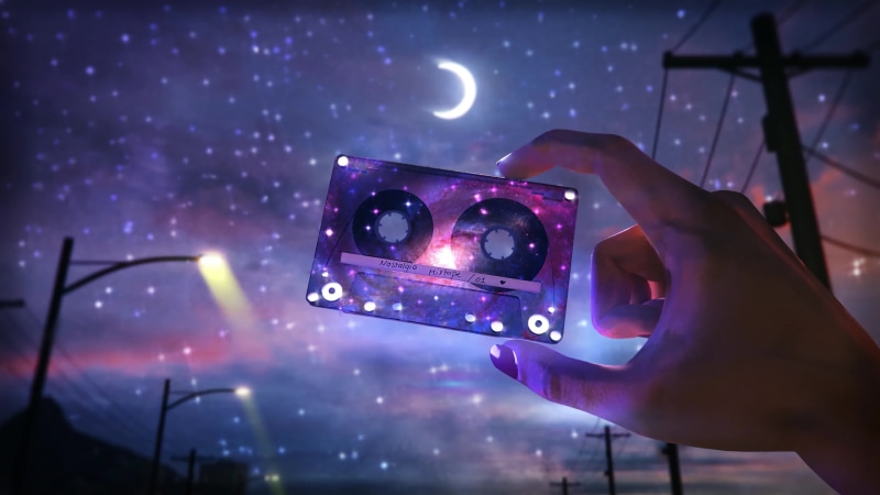 Nostalgia Mix Tape, Music, Night, Starry Sky 4K Quality Live Wallpaper