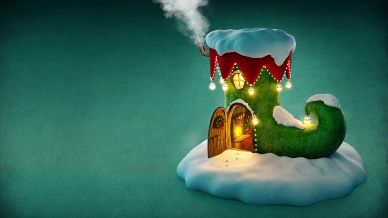 Elf Shoes, Christmas House 4K Live Wallpaper