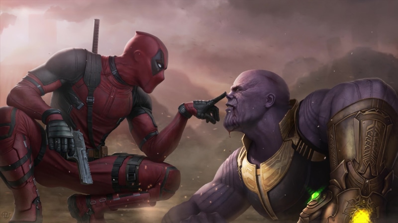 Deadpool Booping Thanos On The Nose Marvel Comics 4K Live Wallpaper