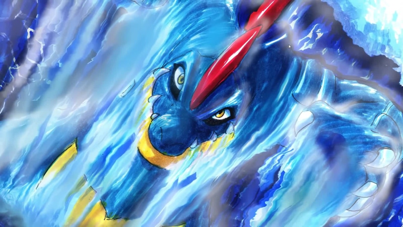 Feraligatr, オーダイル Oodairu, Uses Waterfall Pokemon Live Wallpaper