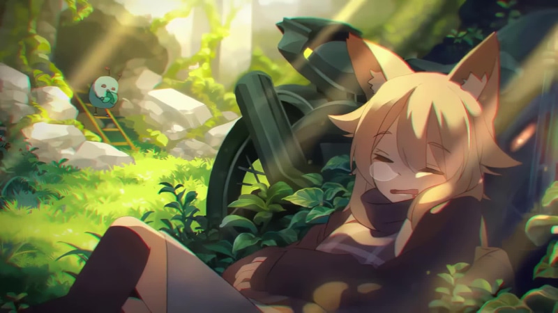 Cute Sleepy Fox Girl Live Wallpaper