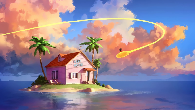 Kame House Cloud, Master Roshi Home, Dragon Ball Z 4K Live Wallpaper