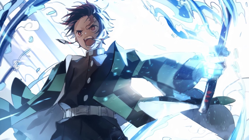 Kamado Tanjiro Holding a Katana Kimetsu No Yaiba 4K Anime Live Wallpaper