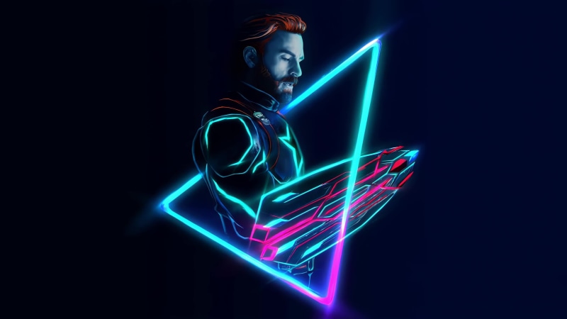 Captain America Avengers: Infinity War Neon Minimalism 4K Live Wallpaper
