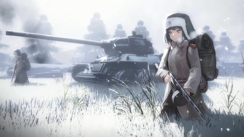 Anime Girls and Tanks, Soviet Army, Russian Soldiers 4K Live Wallpaper