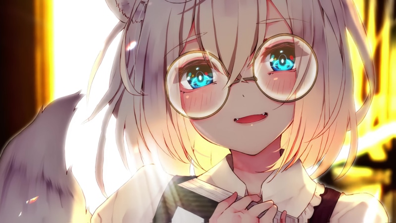 Cute Loli Neko Girl With Glasses 4K Live Wallpaper