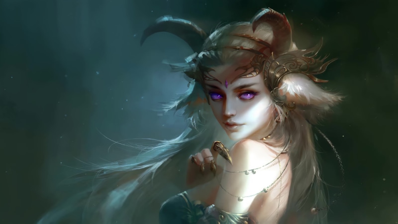 Succubus Seductive Demoness with Horns 4K Live Wallpaper