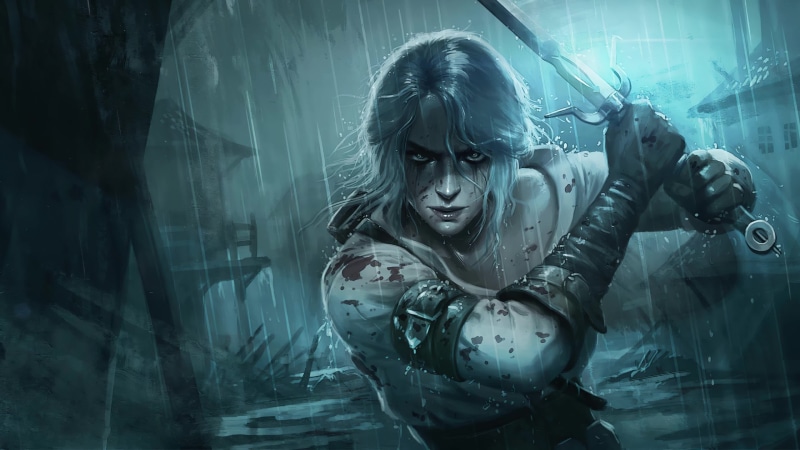 Ciri Sword Rain Lighting, The Witcher Wild Hunt 4K Live Wallpaper