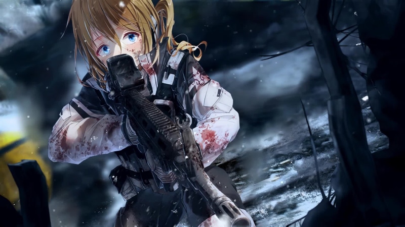 Ai Hayasaka In Military, Rifle, Kaguya Sama Wa Kokurasetai Live Wallpaper