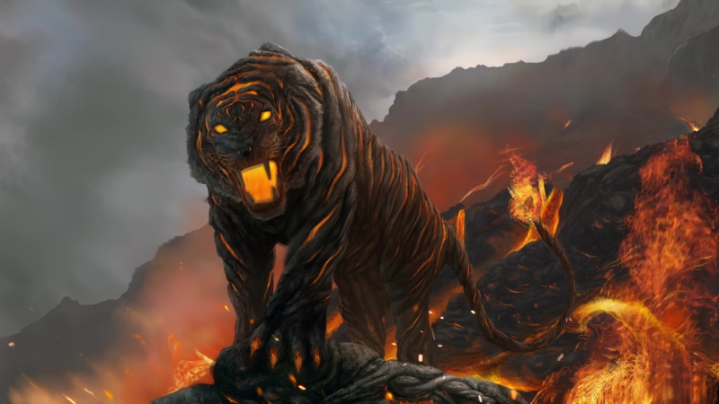 Fantasy Lava Tiger Live Wallpaper