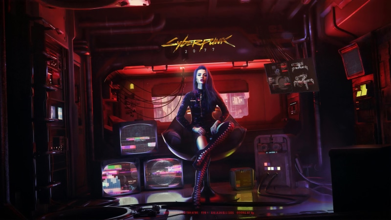 Gorgeous Long-Legged Girl, Cyberpunk 2077 Game 4K Live Wallpaper
