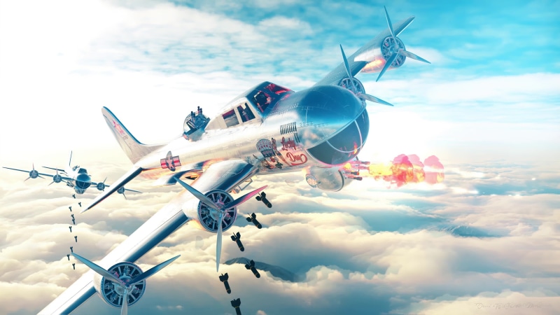 Jet Aircraft, Bomb, Clouds, Air Battle 4K Live Wallpaper
