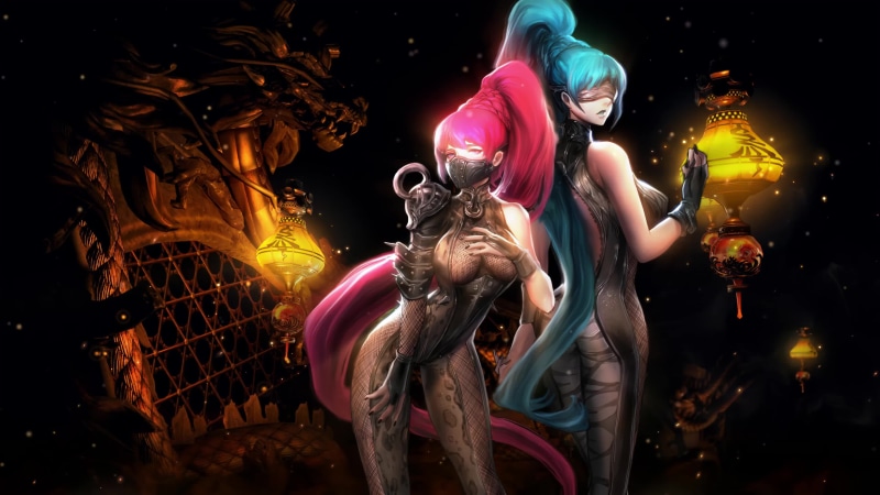 Scarlet and Cobalt, Bloody Shark, Harbor Twins, Blade and Soul 4K Live Wallpaper