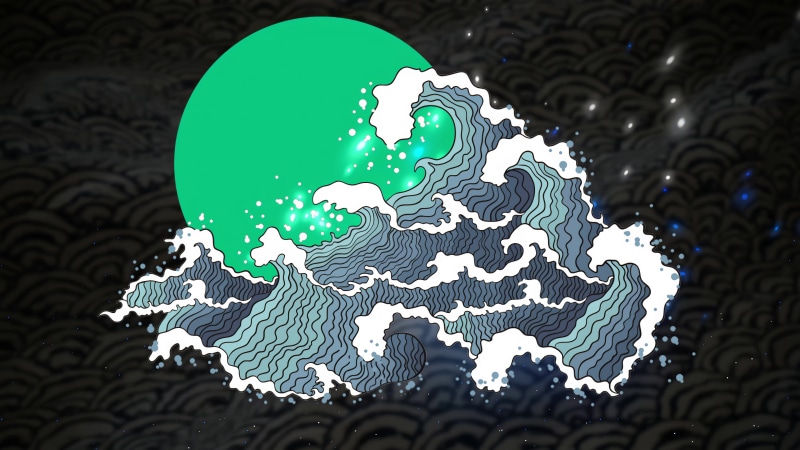 Japan Kanagawa Wave Vortex Abstract 8K Live Wallpaper