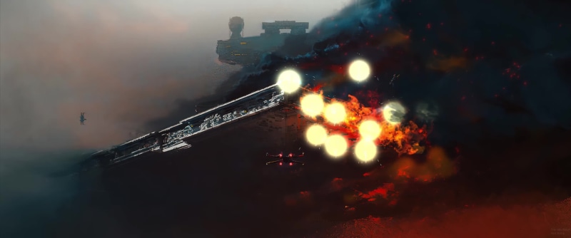 Star Destroyer, Cruiser, Flame, Star Wars 4K Live Wallpaper