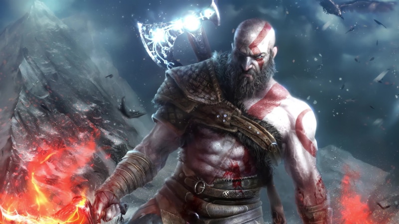 Kratos with Leviathan Axe, God Of War Game 4K Live Wallpaper