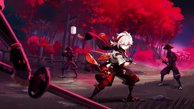 Kaedehara Kazuha, Battle Scene, Genshin Impact 4K Live Wallpaper