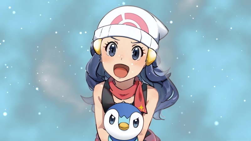 Dawn and Piplup Pokemon 4K Live Wallpaper