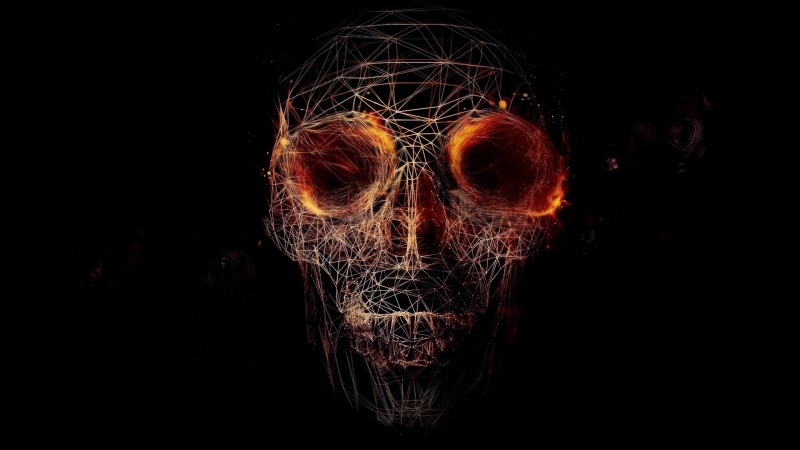 3D Scary Skull Abstract Shapes Live Wallpaper