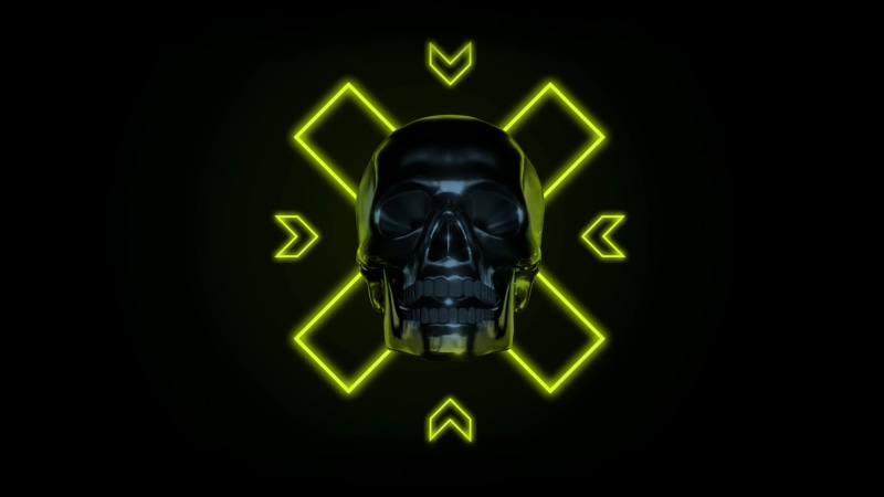 Neon RGB Metallic Skull Fantasy Background 4K Quality Live Wallpaper