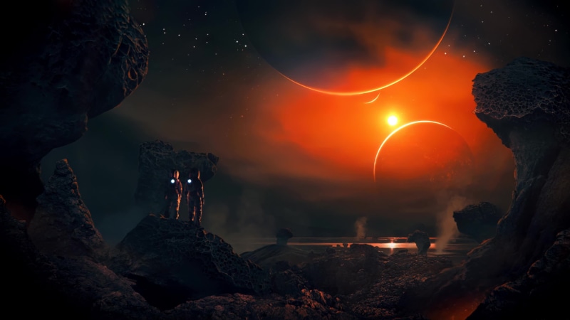 Astronauts on Red Planet, Landscape 4K Live Wallpaper