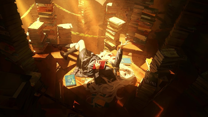 Anime Girl In The Library, Books Live Wallpaper