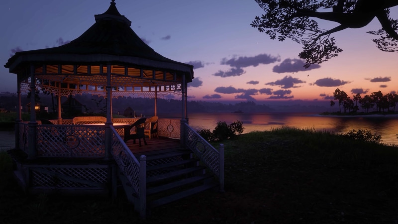 Gazeebo Sunset - Red Dead Redemption 2 - 4K Live Wallpaper
