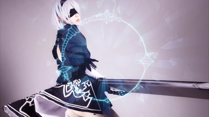 Character 2B from Nier automata Live Wallpaper