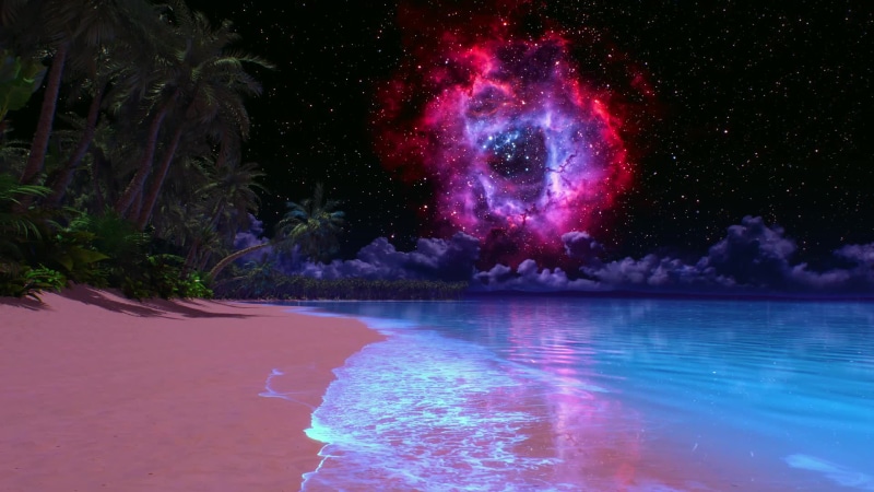The beach night is unusual fantastic Live Wallpaper